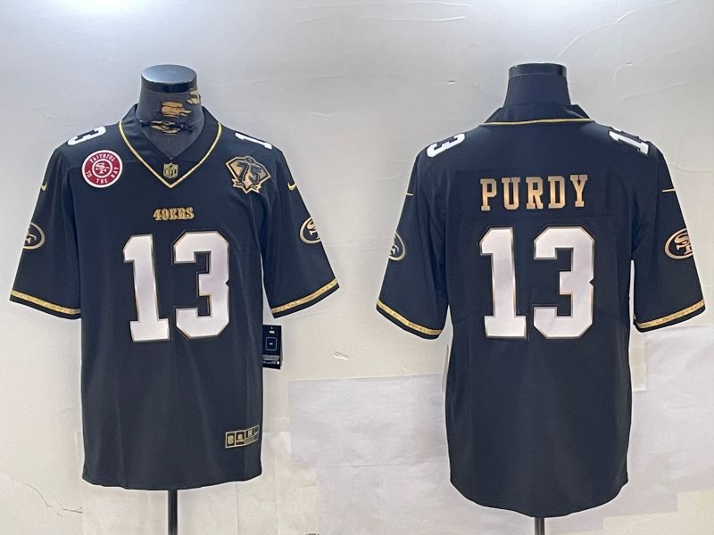 Men San Francisco 49ers #13 Purdy Black Gold 2024 Nike Vapor Limited NFL Jersey style 4